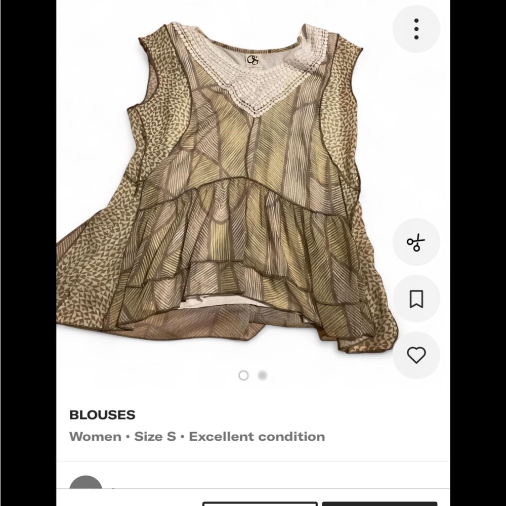 Anthropology one September geometric neutral Pattern blouse festival flowy